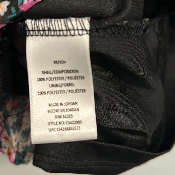 Vince Camuto Womens Black Floral Tiered Chiffon Long Sleeve Ruffle Dress XS - Picture 6 of 7